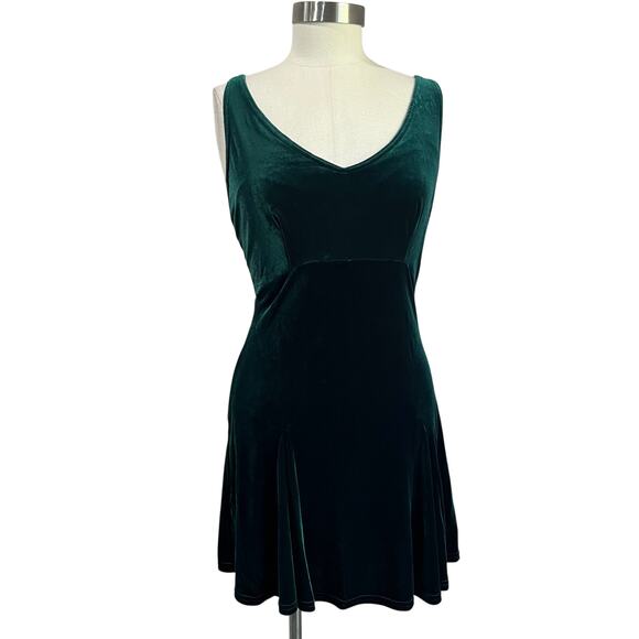Victoria’s Secret Y2K Velvet Mini Dress Size S Emerald Green Party 90s - Picture 1 of 6